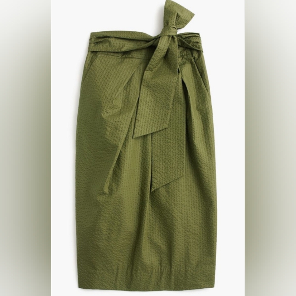 JCrew are Waist Cotton Olive Green Skirt 6